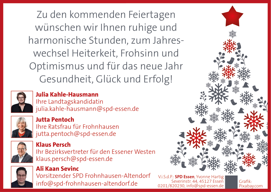 Weihnachts- und Neujahrsgruß der SPD Frohnhausen/Altendorf